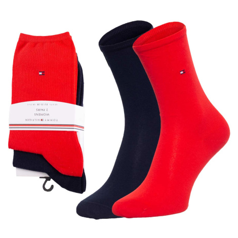 Tommy Hilfiger Woman's 2Pack Socks 371221684 Red/Navy Blue