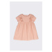 Detské bavlnené šaty Coccodrillo ružová farba, mini, áčkový strih