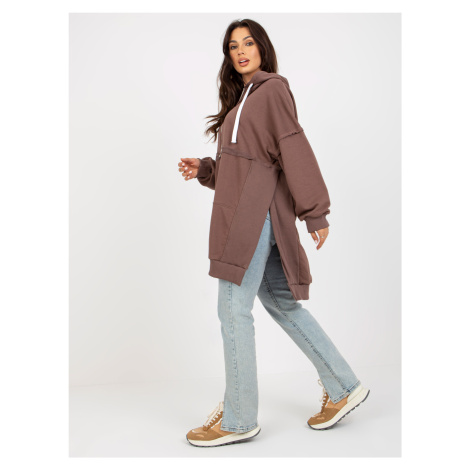 Oversized Brown Long Hoodie