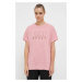 Bavlnené tričko Dkny ružová farba
