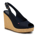 Tommy Hilfiger Sandále Iconic Elena Sling Back Wedge FW0FW04789 Tmavomodrá