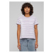 Women's basic striped t-shirt white/purple