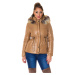 Trendy winter jacket with a detachable hood CAPPUCCINO