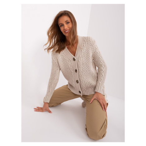 Light beige cardigan with buttons