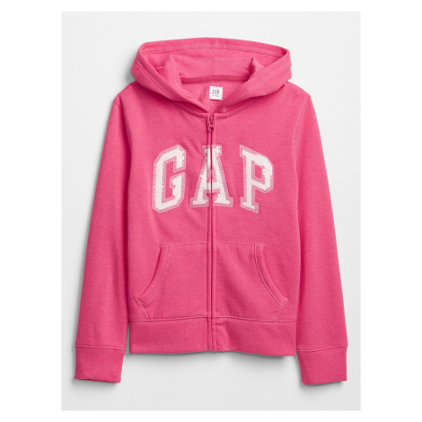 Detská mikina GAP Logo zip hoodie Ružová