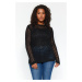 Trendyol Curve Black Openwork/Hole Knitwear Sweater