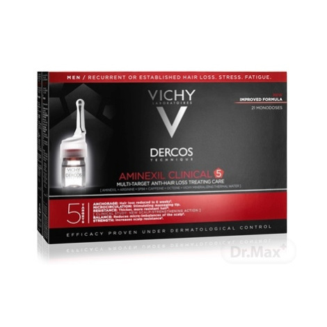 VICHY Dercos Aminexil Clinical 5 Multiúčelová kúra proti vypadávaniu vlasov pre mužov 21 x 6 ml