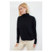 Trendyol Black Wool Couple Wide Pattern Turtleneck Knitwear Sweater