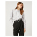 Koton Satin Shirt with Draped Shoulders