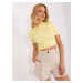 Light yellow short ribbed blouse