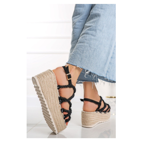 Čierne platformové sandále Abril Ideal