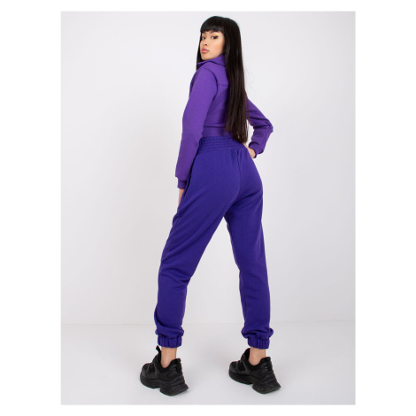 Dark purple sweatpants RUE PARIS with pockets