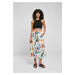 Women's viscose midi skirt white sand and fruit