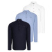 TRIPLE SET G783 DEWBERRY JUDGE COLLAR SHIRT-NAVY-BLUE-WHITE-BLUE