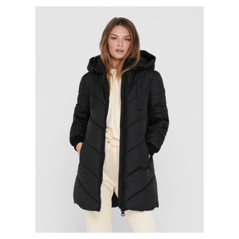 Čierny zimný prešívaný kabát JDY - ženy