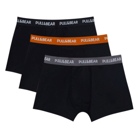 Pull&Bear Boxerky  sivá / oranžová / čierna / biela Pull & Bear