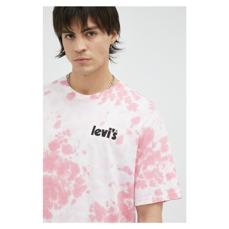 Bavlnené tričko Levi's ružová farba, vzorované Levi´s