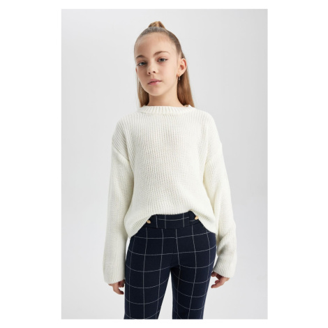 DEFACTO Girls Crew Neck Basic Sweater