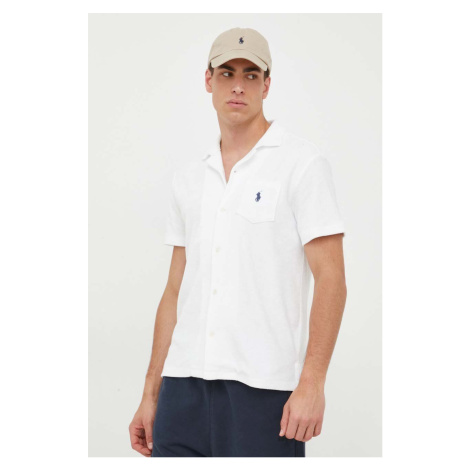 Košeľa Polo Ralph Lauren pánska, biela farba, regular, s klasickým golierom, 710899170
