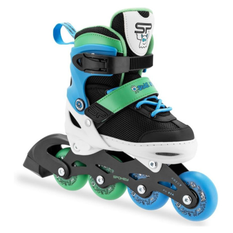 Spokey JOY Children's collets with a pair of beads, black-blue, ABEC7 Carbon, size 27-30