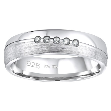 Snubný strieborný prsteň PRESLEY v prevedení so zirkónmi pre ženy Silvego