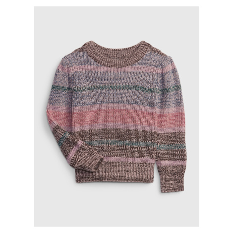 Ružovo-hnedý dievčenský melírovaný sveter GAP