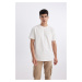 DEFACTO New Regular Fit Crew Neck Short Sleeve 100% Cotton Basic T-Shirt