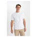 DEFACTO New Regular Fit Bicycle Collar Basic Short Sleeve 100% Cotton T-shirt