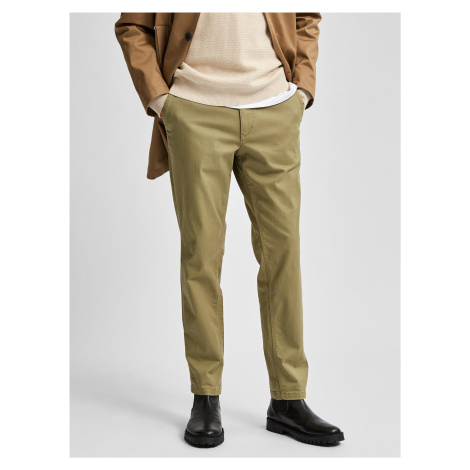 Kaki chino nohavice Selected Homme Miles