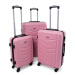 Ružová sada 3 odolných elegantných plastových kufrov &quot;Armor&quot; - veľ. M, L, XL