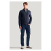 SVETER GANT TEXTURED COTTON H-ZIP EVENING BLUE