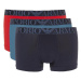 Pánske boxerky 3Pack 111357 4R726 modrá/červená/tmavá. modrá - Emporio Armani