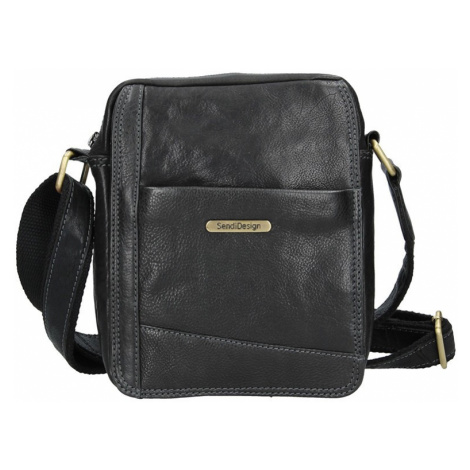 Pánska kožená taška cez rameno SendiDesign Egito - čierná Sendi Design