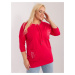 Red loose blouse plus size with 3/4 sleeves