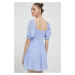Šaty Abercrombie & Fitch fialová farba, mini, rovný strih