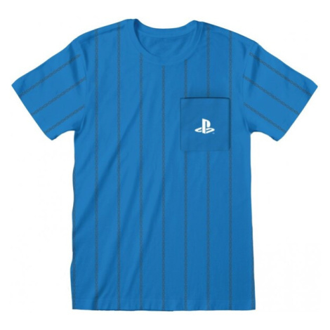 Tričko PlayStation Striped Pocket Logo Unisex 2XL