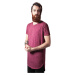 Long Back Shaped Spray Dye Tee Burgundy