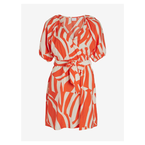 Krémovo-oranžové dámske vzorované šaty VILA Dogma