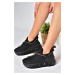 Topánky Fox P602095004 čierna trikotová tkanina strieborná detailná dámska športová obuv tenisky