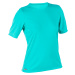 Dámske tričko s ochranou proti UV s krátkym rukávom na surf tyrkysové