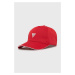 Bavlnená čiapka Guess červená farba, jednofarebná
