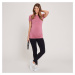 Dámske bezšvové tehotenské tričko MP s krátkymi rukávmi – fialové