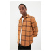 Trendyol Mustard Men Regular Fit Shirt Collar Long Sleeve Lumberjack Plaid Shirt