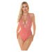 Sexy Koucla Glitter Monokini open back CORAL