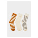 PONOŽKY GANT STRIPE RIB SOCKS 3-PACK LINEN