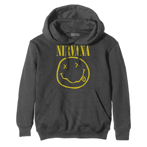 Nirvana mikina Yellow Smiley Šedá