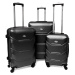 Čierna sada 3 luxusných ľahkých plastových kufrov &quot;Luxury&quot; - veľ. M, L, XL