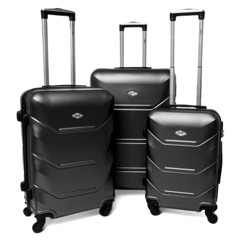 Čierna sada 3 luxusných škrupinových kufrov &quot;Luxury&quot; - M, L, XL
