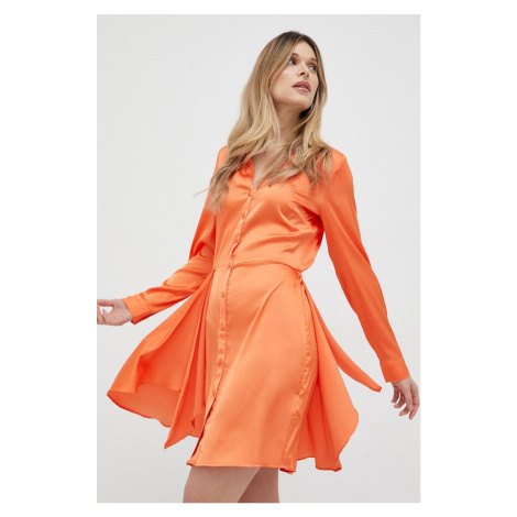 Šaty Guess AYLA oranžová farba, mini, rovný strih, W2BK83 WF1T2