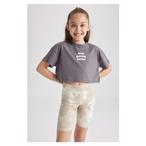 DEFACTO Girl Crop Short Sleeve T-Shirt
